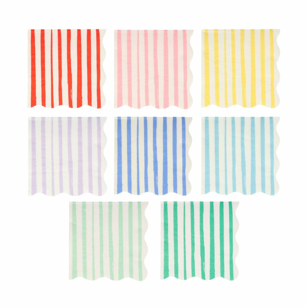 Plates, Cups & Napkins | Mixed Stripe Small Napkins (X 16) Party Supplies Plates, Cups & Napkins