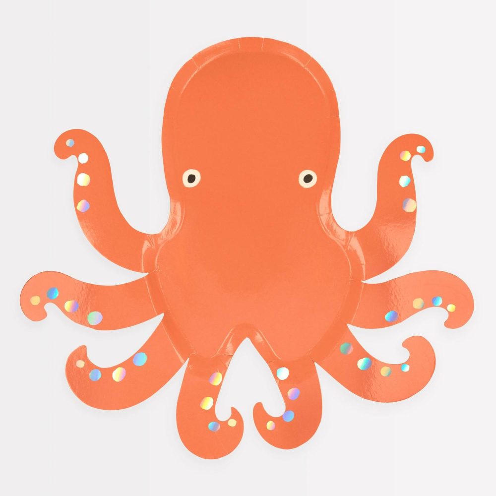 Plates, Cups & Napkins | Octopus Plates (X 8) Party Supplies Plates, Cups & Napkins