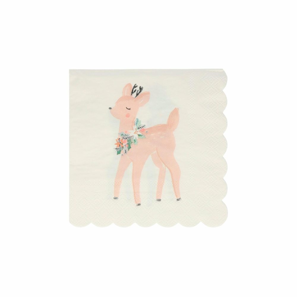 Plates, Cups & Napkins | Pastel Deer Napkins (X 16) Party Supplies Plates, Cups & Napkins