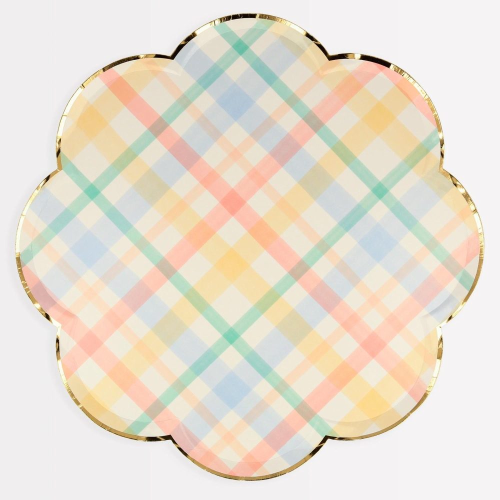 Plates, Cups & Napkins | Plaid Pattern Dinner Plates (X 8) Party Supplies Plates, Cups & Napkins