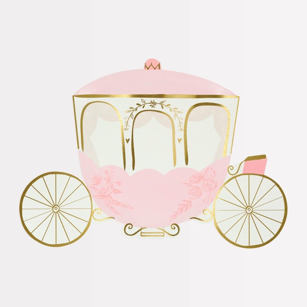 Plates, Cups & Napkins | Princess Carriage Plates (X 8) Party Supplies Plates, Cups & Napkins