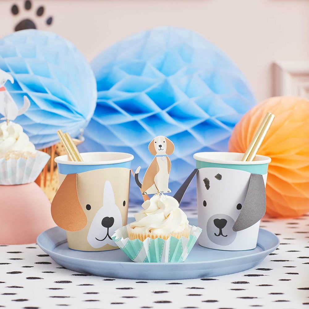 Plates, Cups & Napkins | Puppy Cups (X 8) Party Supplies Plates, Cups & Napkins