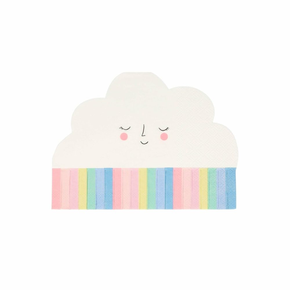 Plates, Cups & Napkins | Rainbow Sun Cloud Napkins (X 20) Party Supplies Plates, Cups & Napkins