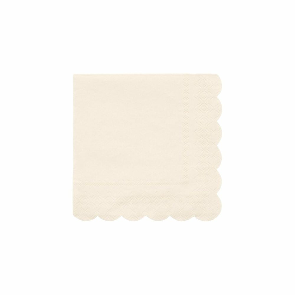 Plates, Cups & Napkins | Small Cream Paper Napkins (X 20) Party Supplies Plates, Cups & Napkins