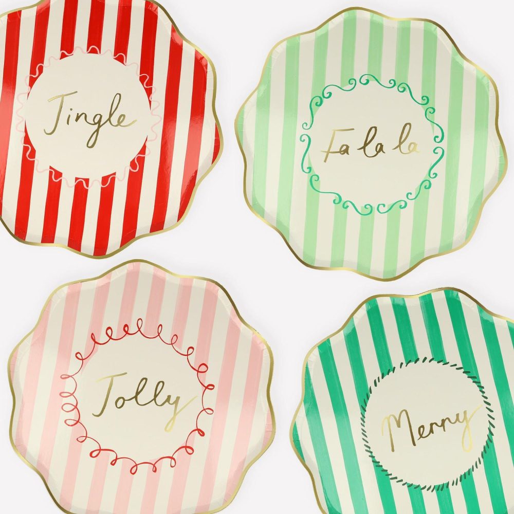 Plates, Cups & Napkins | Striped Dinner Plates (X 8) Party Supplies Plates, Cups & Napkins