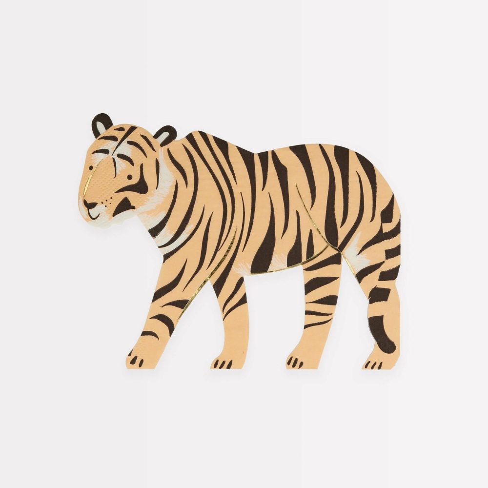 Plates, Cups & Napkins | Tiger Napkins (X 16) Party Supplies Plates, Cups & Napkins