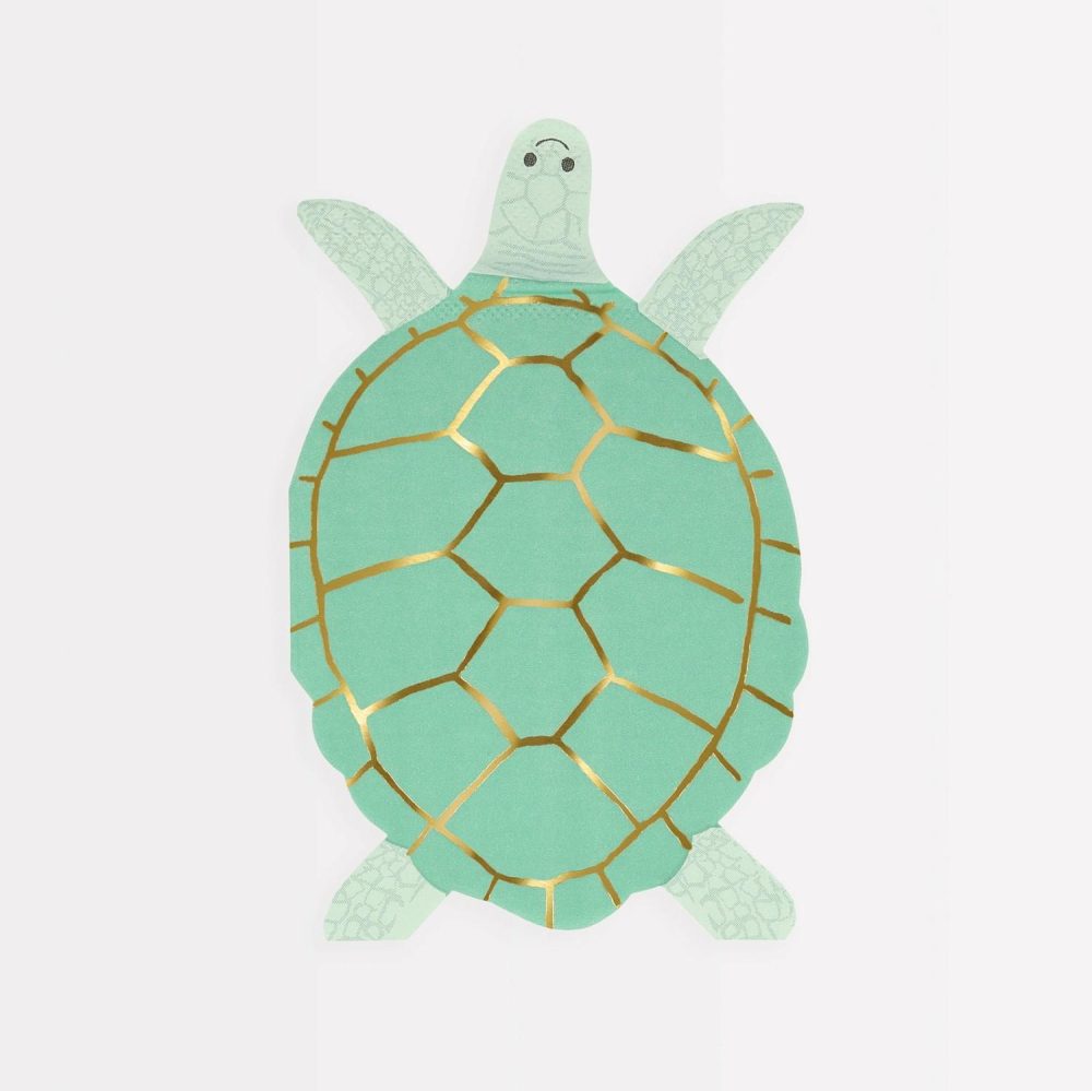 Plates, Cups & Napkins | Turtle Napkins (X 16) Party Supplies Plates, Cups & Napkins