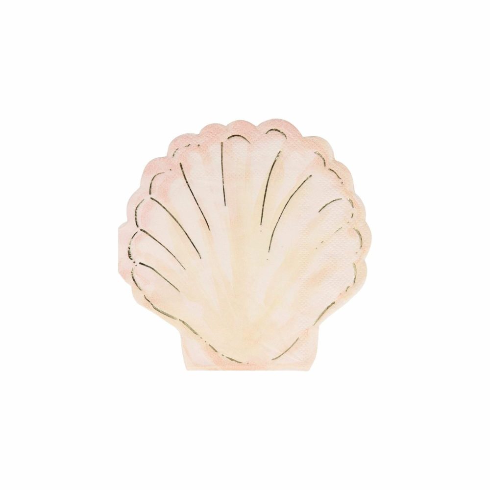 Plates, Cups & Napkins | Watercolor Clam Shell Napkins (Set Of 16) Party Supplies Plates, Cups & Napkins