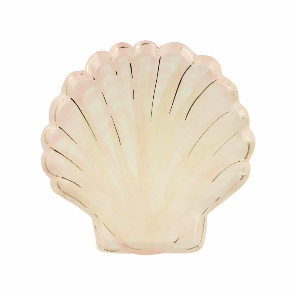 Plates, Cups & Napkins | Watercolor Clam Shell Plates (Set Of 8) Party Supplies Plates, Cups & Napkins