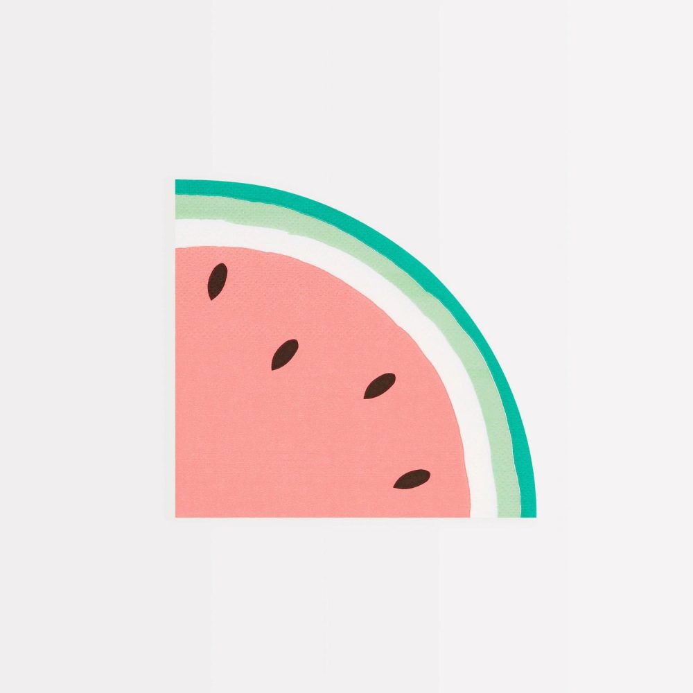 Plates, Cups & Napkins | Watermelon Slice Napkins (X 16) Party Supplies Plates, Cups & Napkins