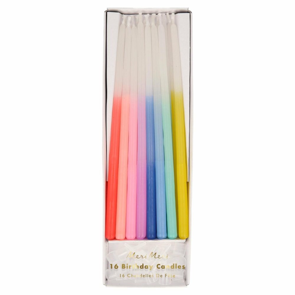 Printed Candles | Rainbow Dipped Tapered Candles (X 16) Candles Printed Candles