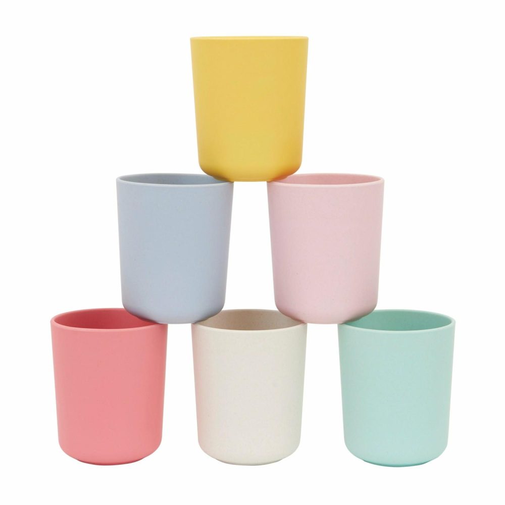 Reusable Or Compostable | Multicolor Reusable Bamboo Cups (X 6) Party Supplies Reusable Or Compostable