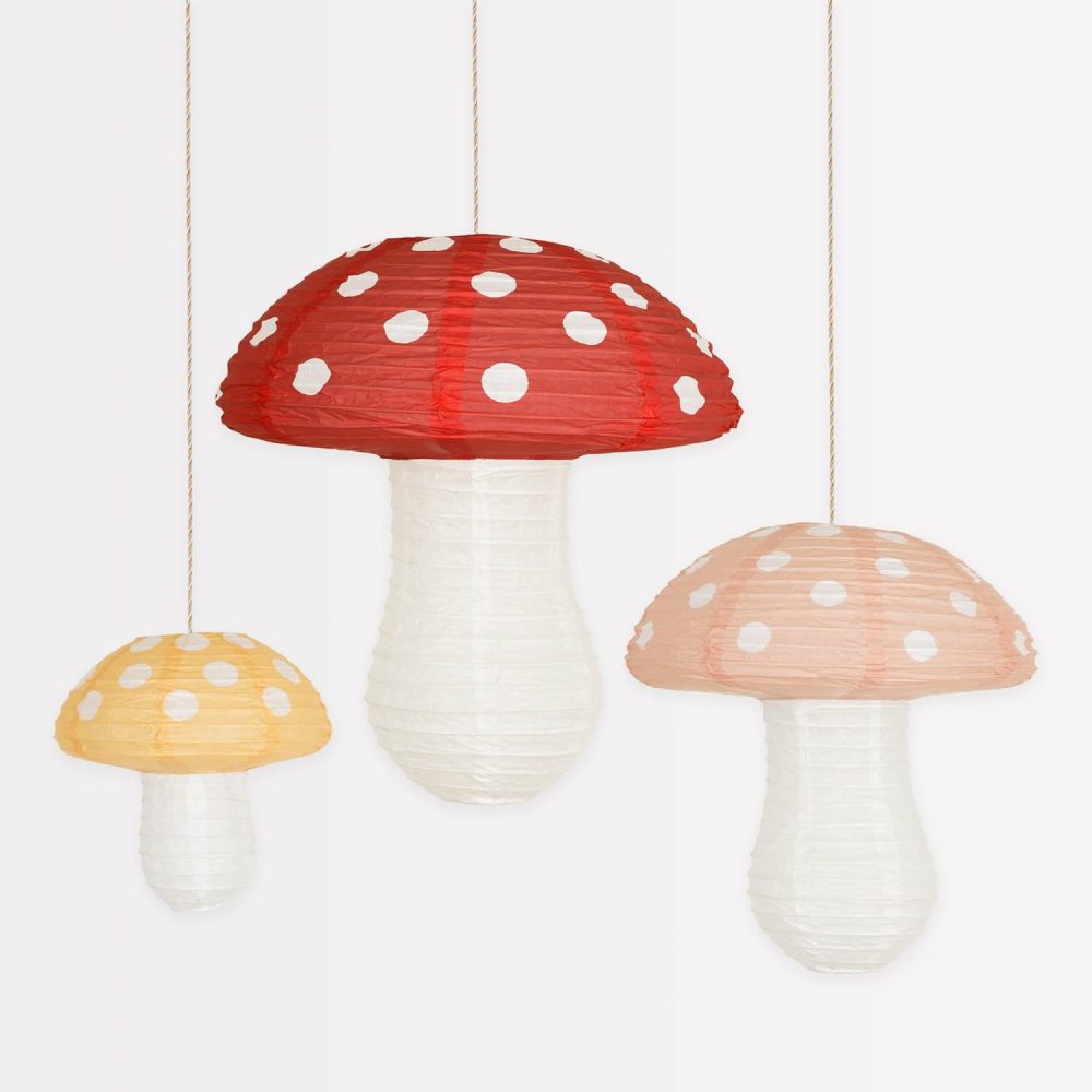 Reusable Or Compostable | Mushroom Lanterns (X 3) Party Supplies Reusable Or Compostable