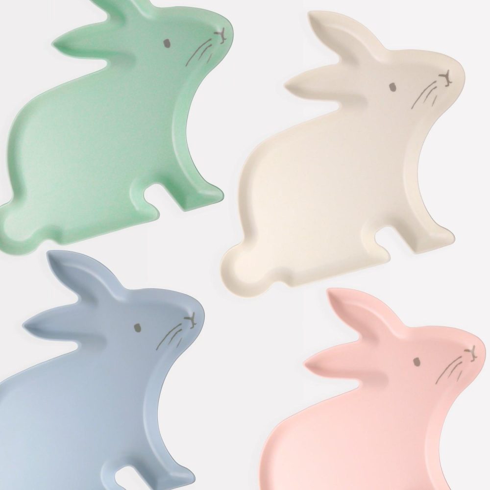 Reusable Or Compostable | Reusable Bamboo Bunny Plates (X 4) Party Supplies Reusable Or Compostable