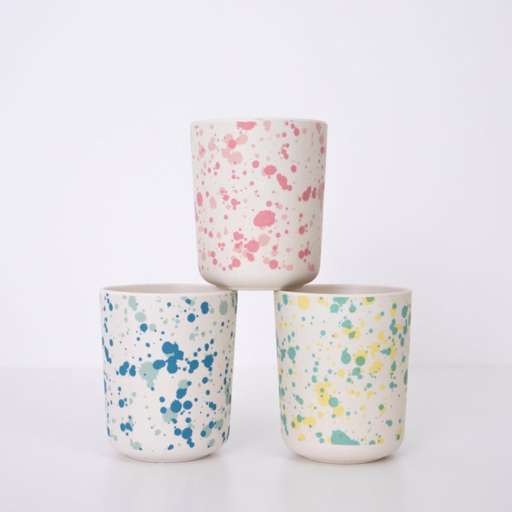 Reusable Or Compostable | Speckled Reusable Bamboo Cups (X 6) Party Supplies Reusable Or Compostable