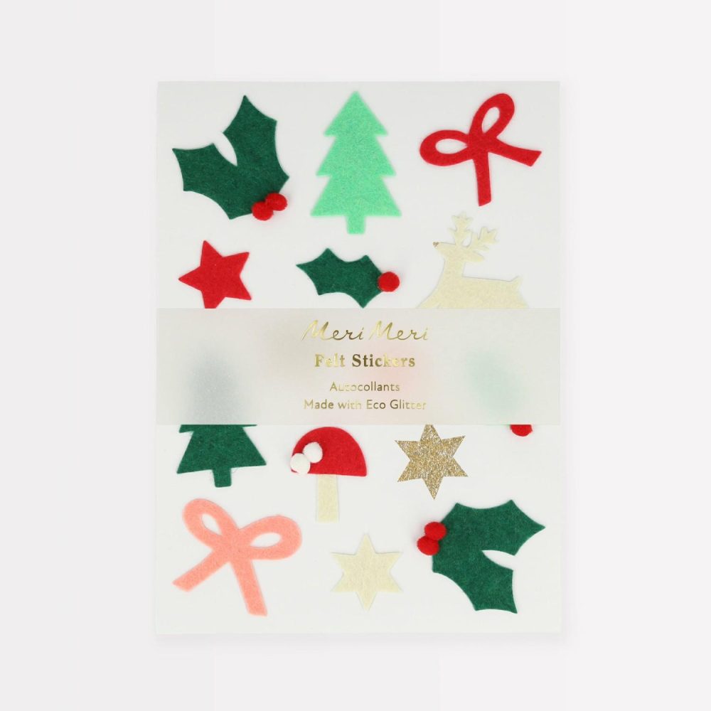 Stickers | Felt Christmas Icon Stickers (X 4 Sheets) Party Favors Stickers