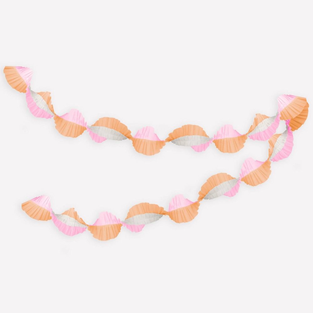 Streamers | Peach & Pink Stitched Streamer Party Decorations Streamers