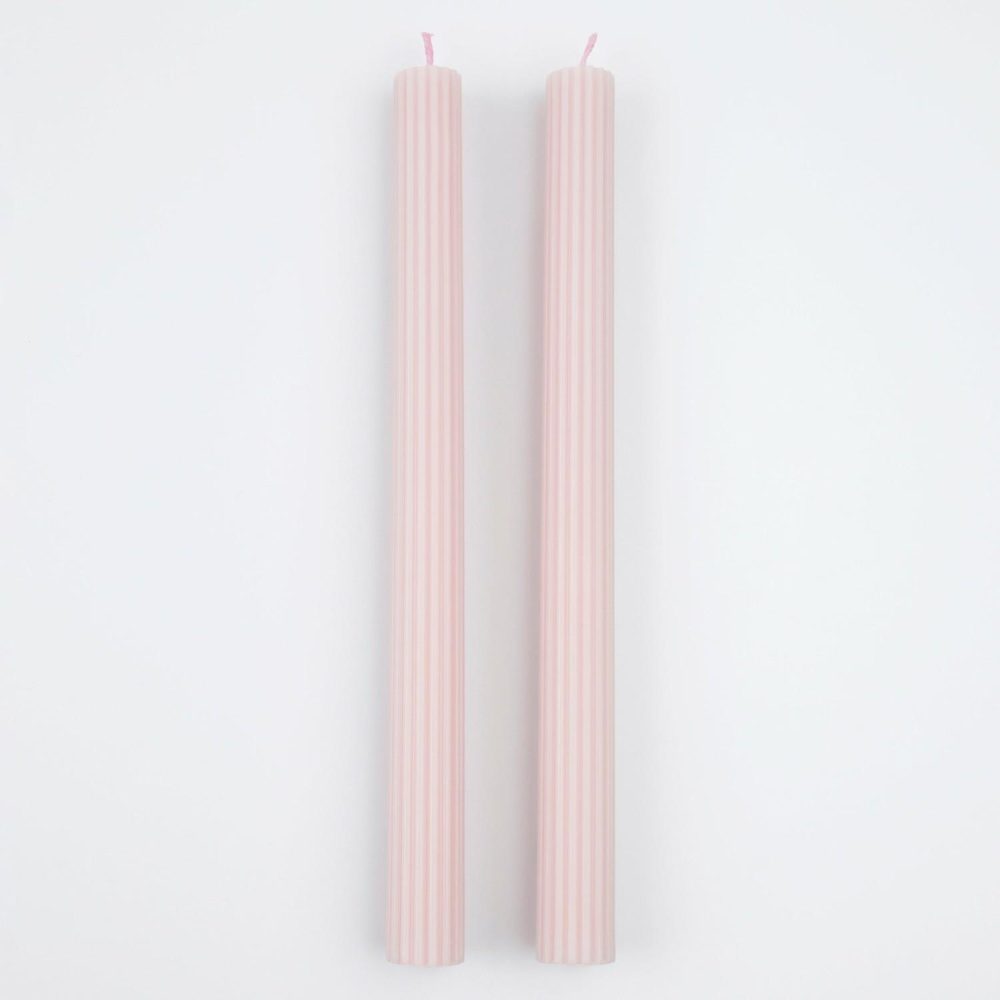 Table Candles | Cotton Candy Pink Table Candles (X 2) Candles Table Candles