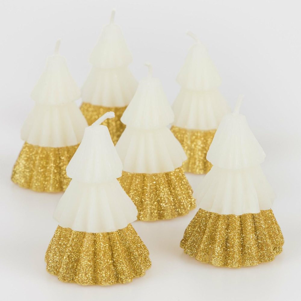 Table Candles | Ivory Mini Tree Candles (X 6) Candles Table Candles