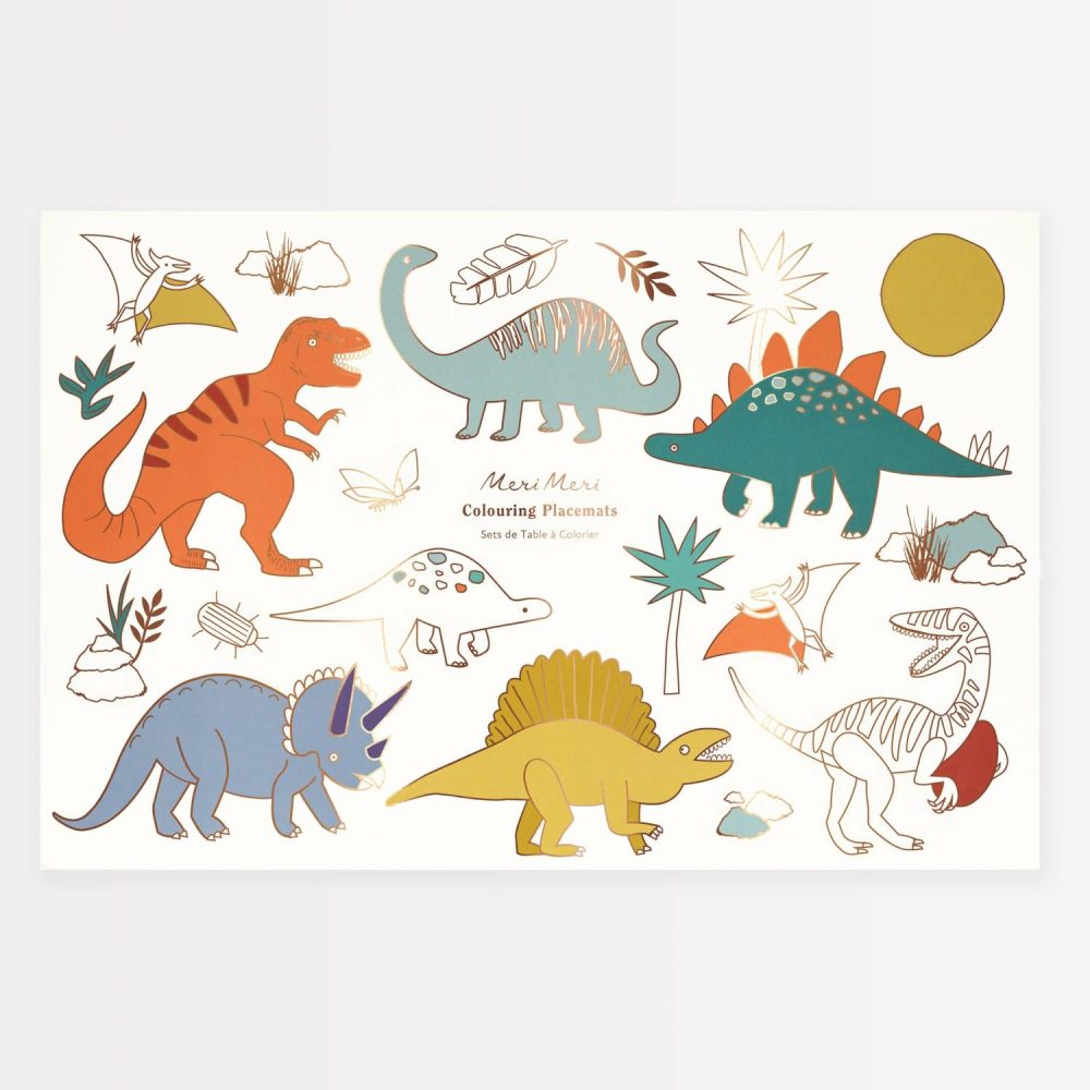 Tablecloths & Linens | Dinosaurs Coloring Placemats (X 8) Party Supplies Tablecloths & Linens