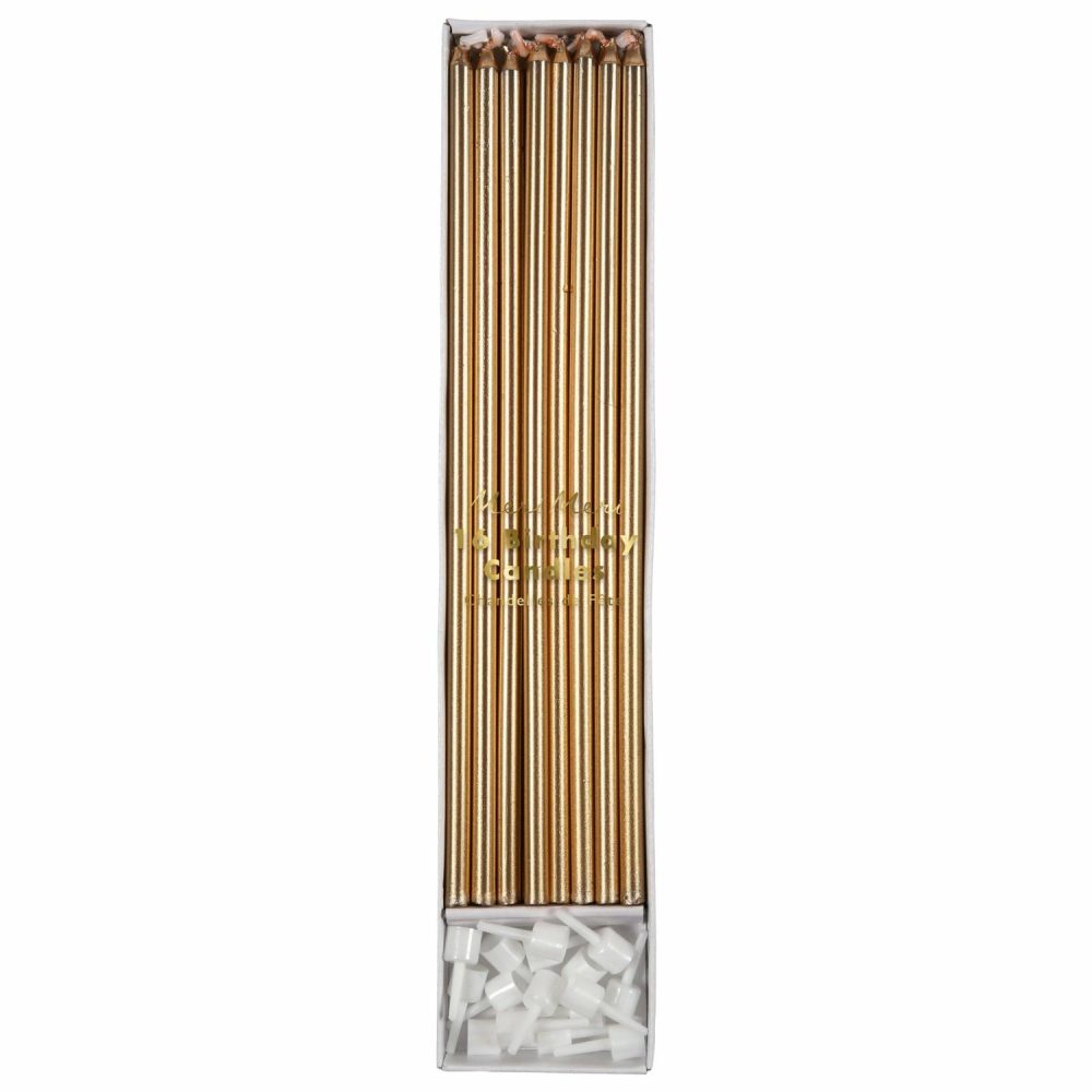 Tall Candles | Gold Long Candles (X 16) Candles Tall Candles