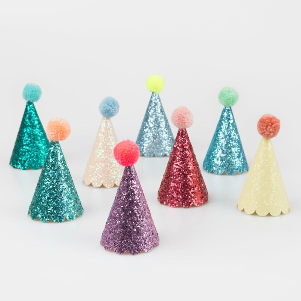 Party Hats | Glitter Mini Party Hats (X 8) Party Hats Party Hats