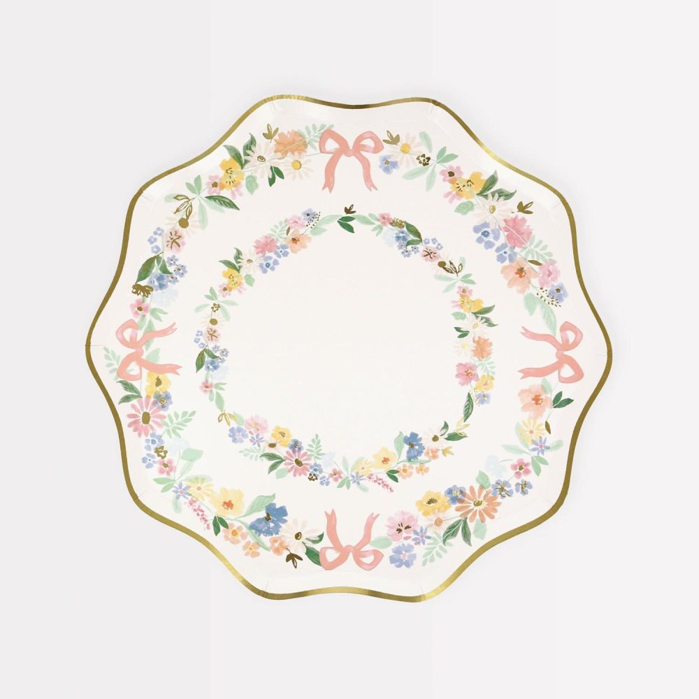 Plates, Cups & Napkins | Elegant Floral Side Plates (X 8) Party Supplies Plates, Cups & Napkins