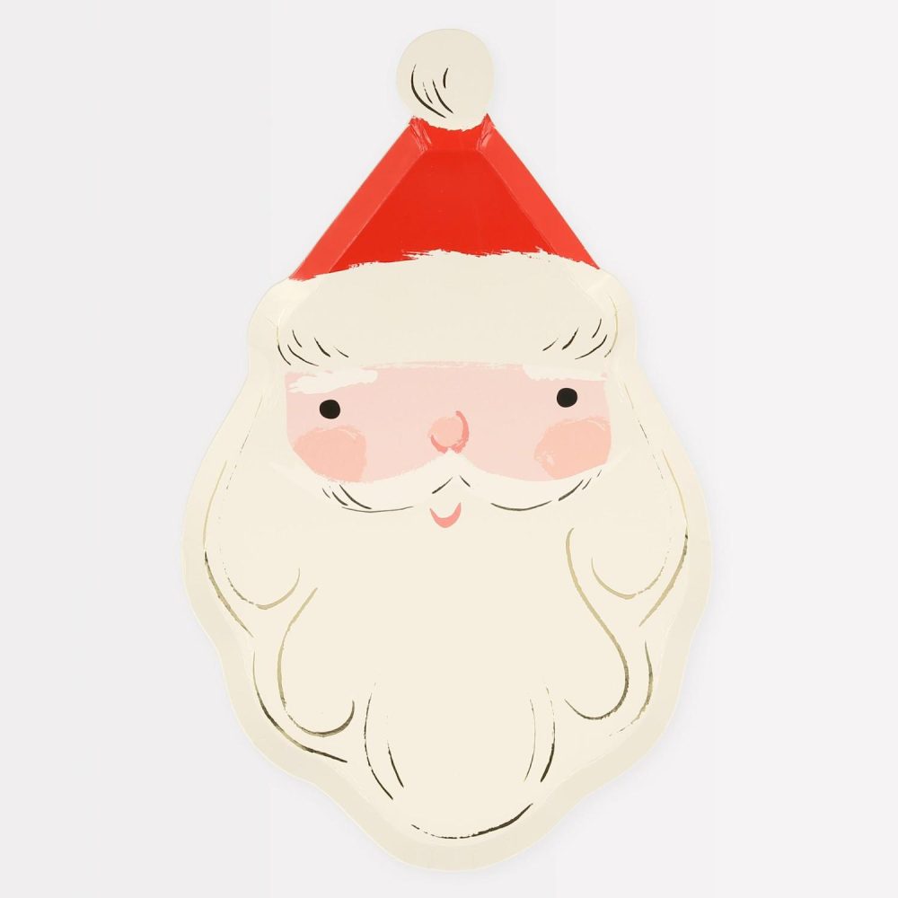 Plates, Cups & Napkins | Jolly Christmas Santa Plates (X 8) Party Supplies Plates, Cups & Napkins