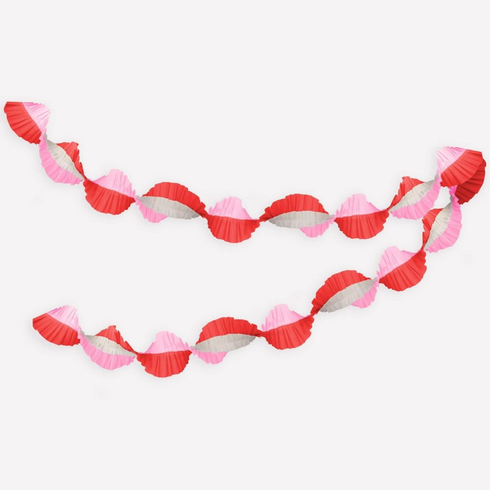 Streamers | Pink & Red Stitched Streamer Party Decorations Streamers