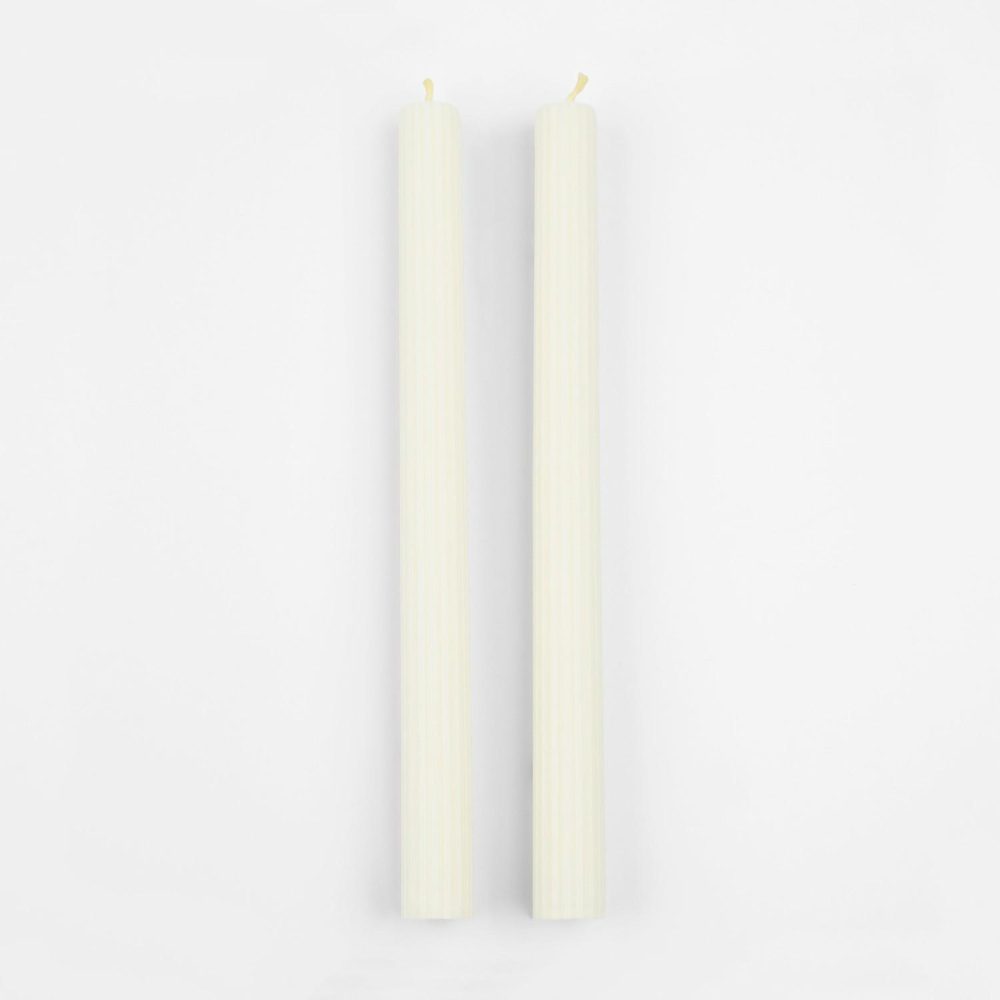 Table Candles | Ivory Table Candles (X 2) Candles Table Candles