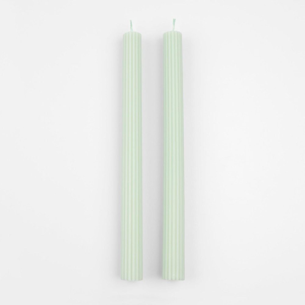 Table Candles | Sea Foam Green Table Candles (X 2) Candles Table Candles