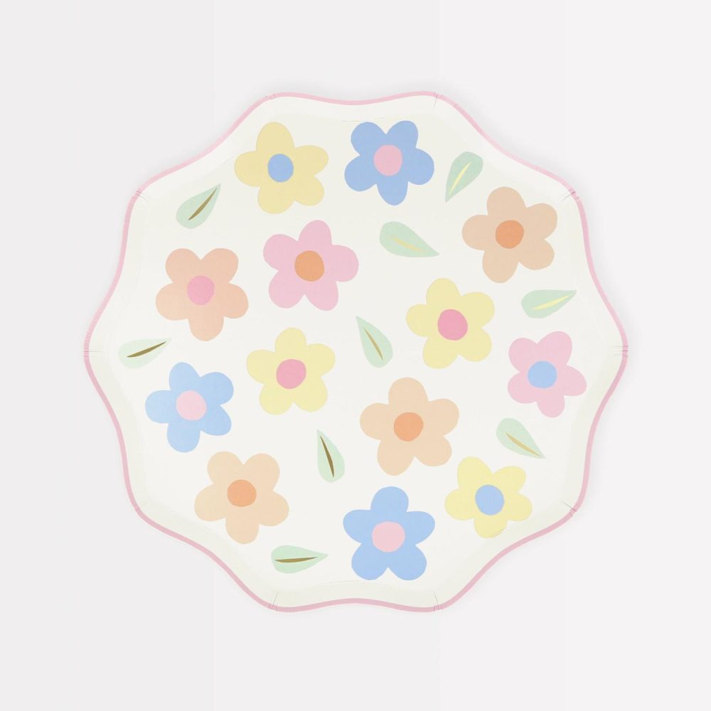 Plates, Cups & Napkins | Happy Flowers Side Plates (X 8) Party Supplies Plates, Cups & Napkins